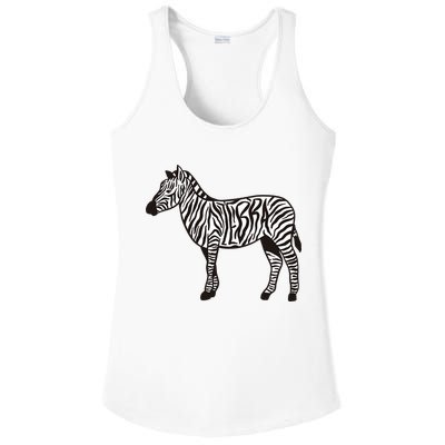 Zebra Stripes Animal Ladies PosiCharge Competitor Racerback Tank