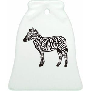 Zebra Stripes Animal Ceramic Bell Ornament