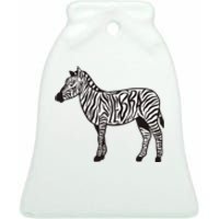 Zebra Stripes Animal Ceramic Bell Ornament