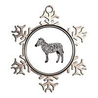 Zebra Stripes Animal Metallic Star Ornament