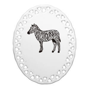 Zebra Stripes Animal Ceramic Oval Ornament