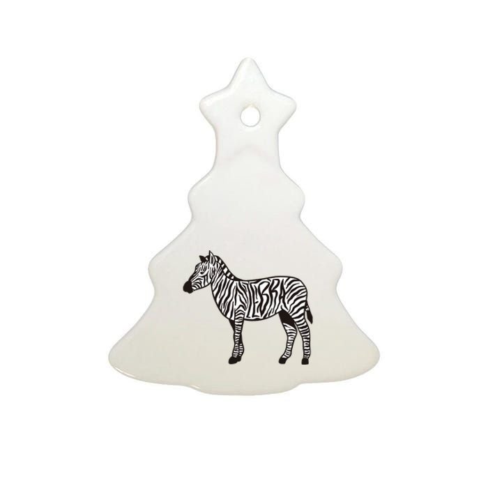 Zebra Stripes Animal Ceramic Tree Ornament