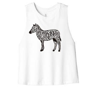 Zebra Stripes Animal Women's Racerback Cropped Tank