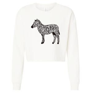 Zebra Stripes Animal Cropped Pullover Crew