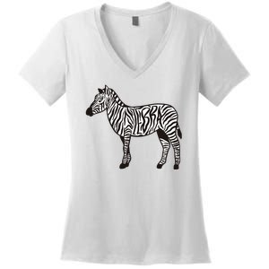 Zebra Stripes Animal Women's V-Neck T-Shirt