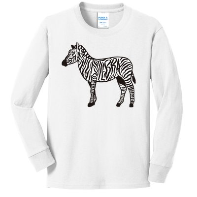 Zebra Stripes Animal Kids Long Sleeve Shirt