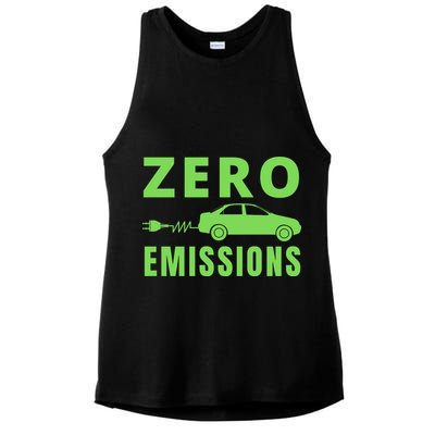 Zero Emissions Funny Electric Car Funny Electric Car Plug Me In E-Car Ladies PosiCharge Tri-Blend Wicking Tank
