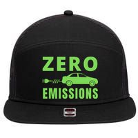 Zero Emissions Funny Electric Car Funny Electric Car Plug Me In E-Car 7 Panel Mesh Trucker Snapback Hat