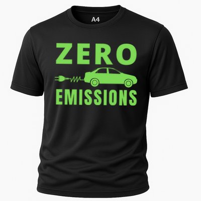 Zero Emissions Funny Electric Car Funny Electric Car Plug Me In E-Car Cooling Performance Crew T-Shirt