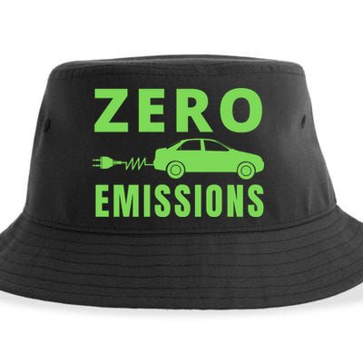 Zero Emissions Funny Electric Car Funny Electric Car Plug Me In E-Car Sustainable Bucket Hat