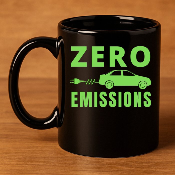 Zero Emissions Funny Electric Car Funny Electric Car Plug Me In E-Car 11oz C Handle Ceramic Mug
