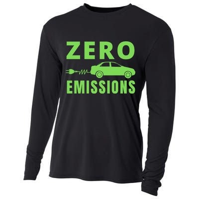 Zero Emissions Funny Electric Car Funny Electric Car Plug Me In E-Car Cooling Performance Long Sleeve Crew
