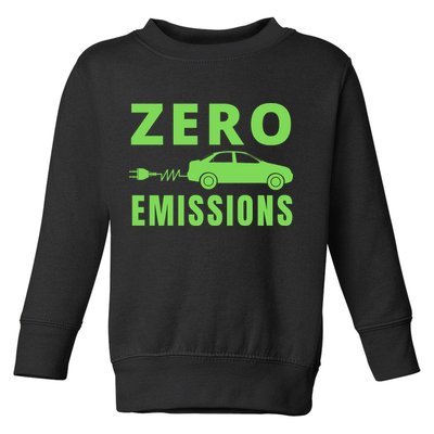 Zero Emissions Funny Electric Car Funny Electric Car Plug Me In E-Car Toddler Sweatshirt