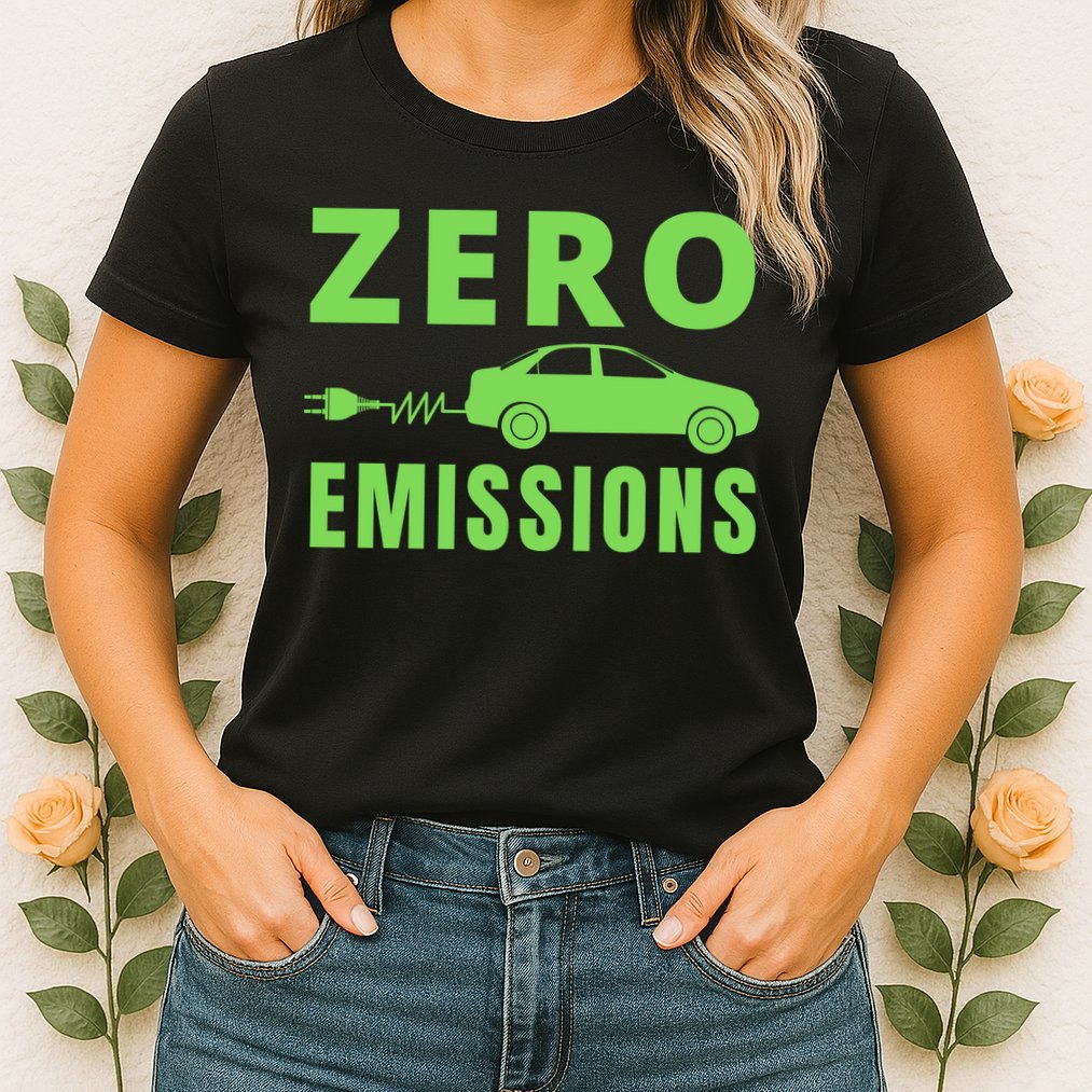Zero Emissions Funny Electric Car Funny Electric Car Plug Me In E-Car Womens T-Shirt