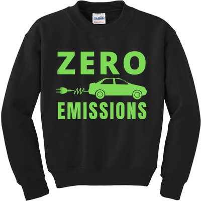Zero Emissions Funny Electric Car Funny Electric Car Plug Me In E-Car Kids Sweatshirt