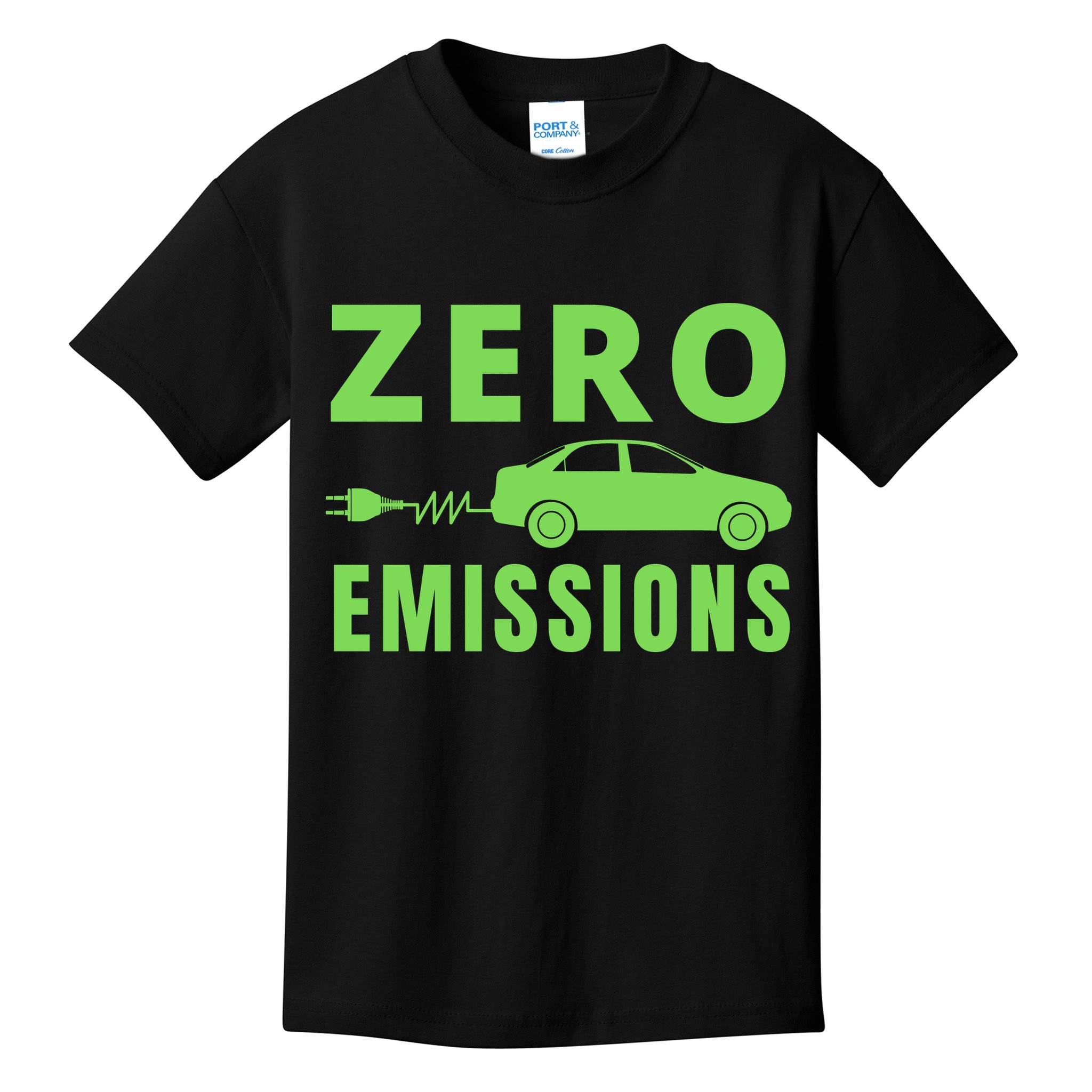 Zero Emissions Funny Electric Car Funny Electric Car Plug Me In E-Car Kids T-Shirt