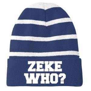 Zeke Who? Striped Beanie with Solid Band