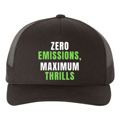 Zero Emissions Maximum Thrills, EV Car Funny Electric Car Yupoong Adult 5-Panel Trucker Hat