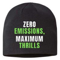 Zero Emissions Maximum Thrills, EV Car Funny Electric Car Sustainable Beanie