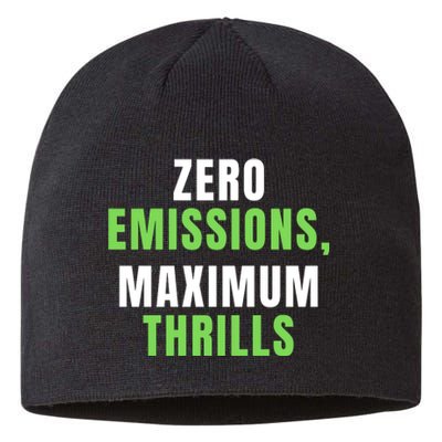 Zero Emissions Maximum Thrills, EV Car Funny Electric Car Sustainable Beanie