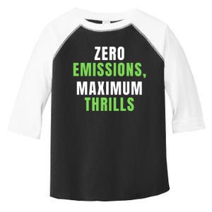 Zero Emissions Maximum Thrills, EV Car Funny Electric Car Toddler Fine Jersey T-Shirt