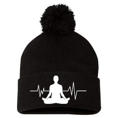 Zen Heartbeat Pulse Pom Pom 12in Knit Beanie