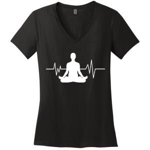 Zen Heartbeat Pulse Women's V-Neck T-Shirt