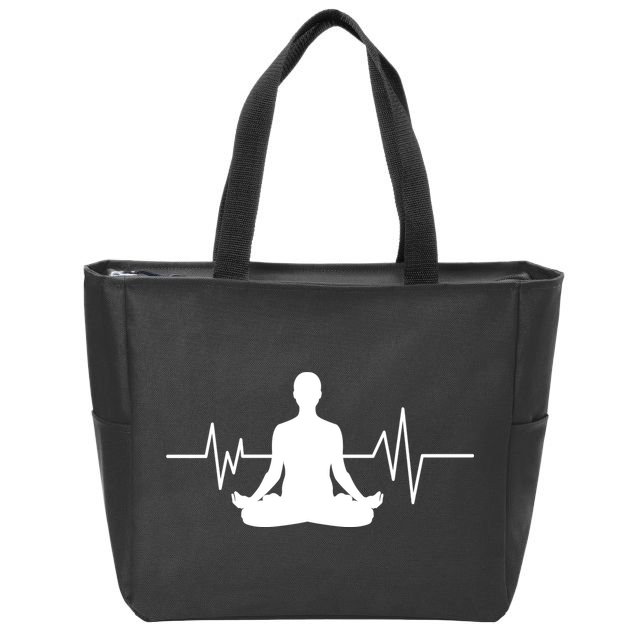 Zen Heartbeat Pulse Zip Tote Bag