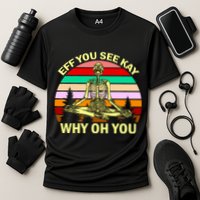 Zen Meditating Skeleton Eff You See Kay Cooling Performance Crew T-Shirt