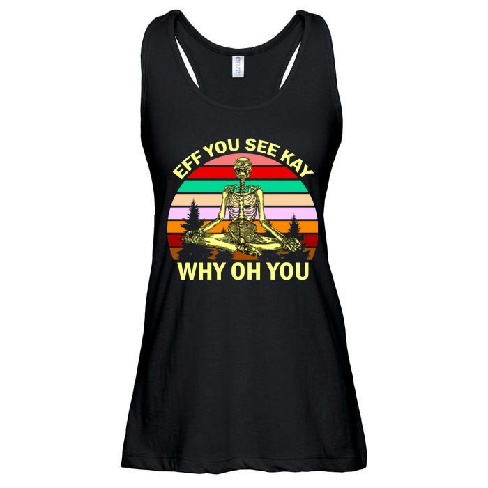 Zen Meditating Skeleton Eff You See Kay Ladies Essential Flowy Tank