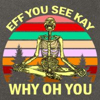 Zen Meditating Skeleton Eff You See Kay Cotton Canvas Backpack