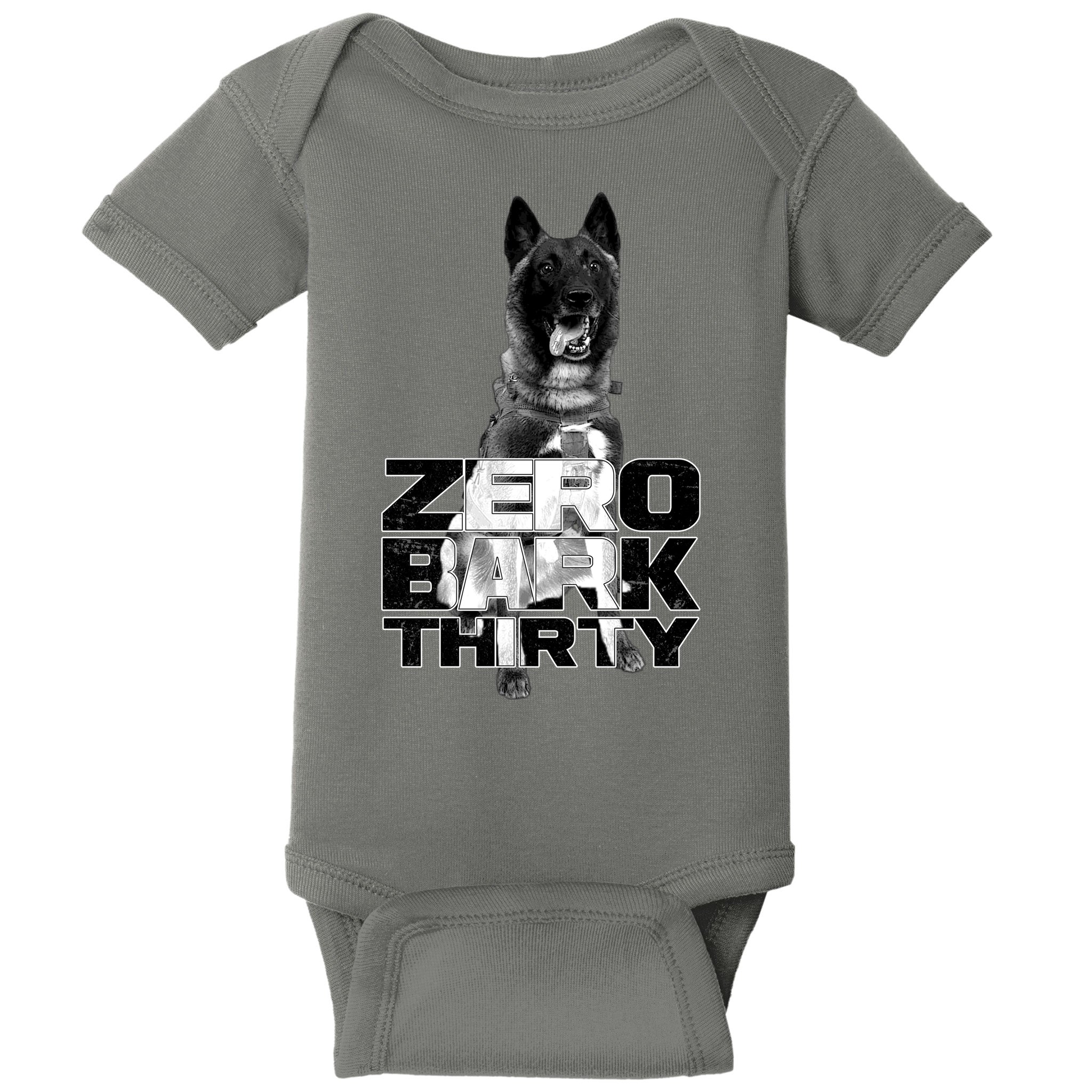 Zero Bark Thirty Conan the Hero Dog Baby Bodysuit