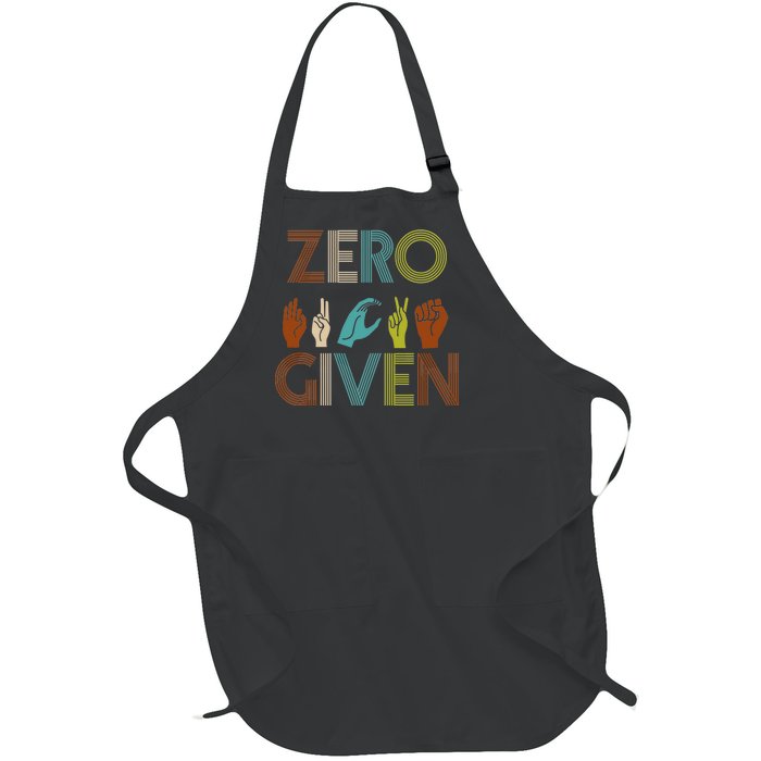 Zero Given Sign Language Full-Length Apron With Pockets