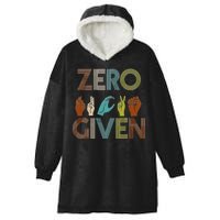 Zero Given Sign Language Hooded Wearable Blanket