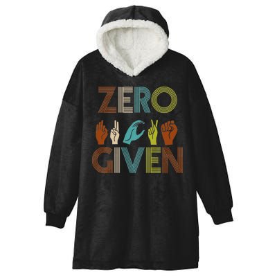 Zero Given Sign Language Hooded Wearable Blanket