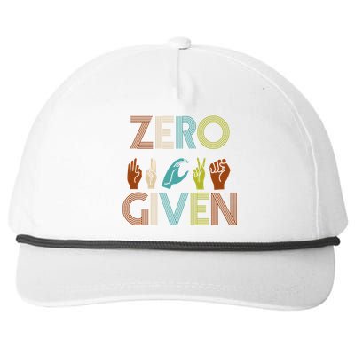 Zero Given Sign Language Snapback Five-Panel Rope Hat