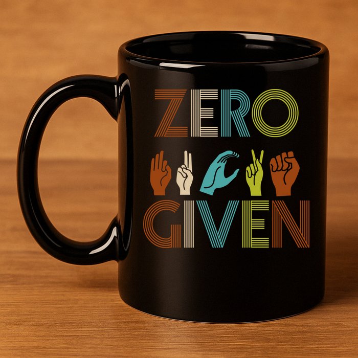 Zero Given Sign Language 11oz C Handle Ceramic Mug