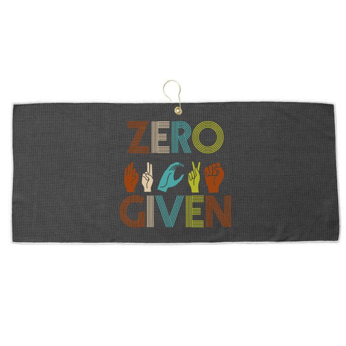 Zero Given Sign Language Large Microfiber Waffle Golf Towel