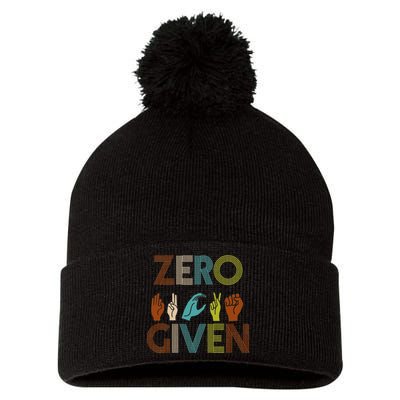 Zero Given Sign Language Pom Pom 12in Knit Beanie