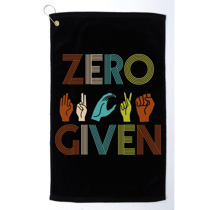 Zero Given Sign Language Golf Towel