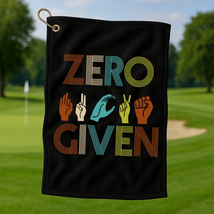 Zero Given Sign Language Golf Towel