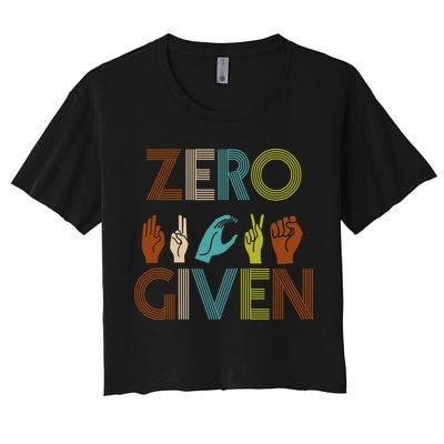 Zero Given Sign Language Crop Top