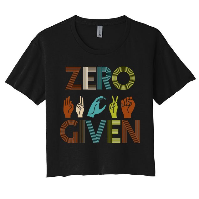 Zero Given Sign Language Crop Top