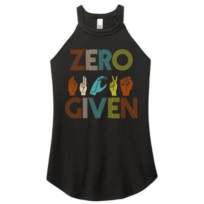 Zero Given Sign Language Women's Perfect Tri Rocker Tank