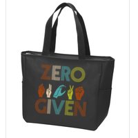 Zero Given Sign Language Zip Tote Bag