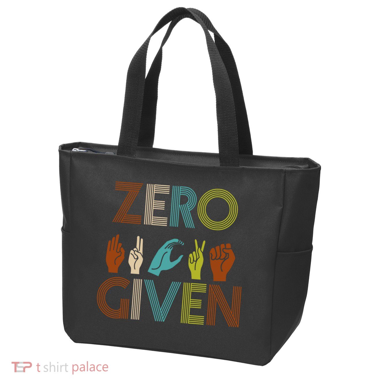 Zero Given Sign Language Zip Tote Bag
