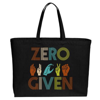 Zero Given Sign Language Cotton Canvas Jumbo Tote