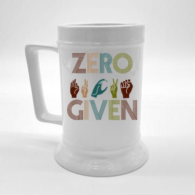 Zero Given Sign Language Beer Stein