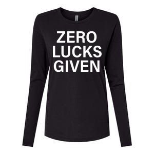 Zero Lucks Given Womens Cotton Relaxed Long Sleeve T-Shirt