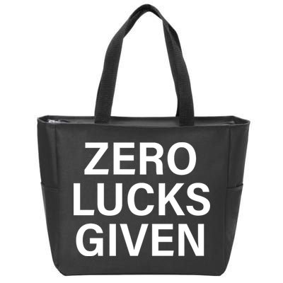 Zero Lucks Given Zip Tote Bag